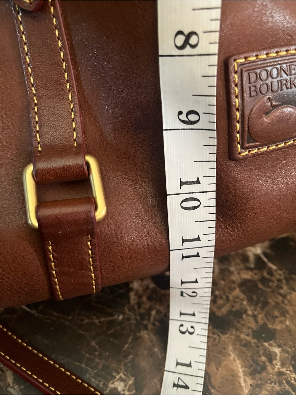 Dooney & Bourke large Chestnut Brown Leather Florentine satchel bag EUC - Picture 15 of 15